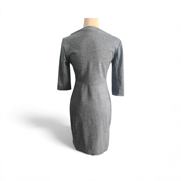 Diane von Furstenberg Grey Sheath Dress 3/4 Sleeve Work Office Classic size 6 - Picture 3 of 4